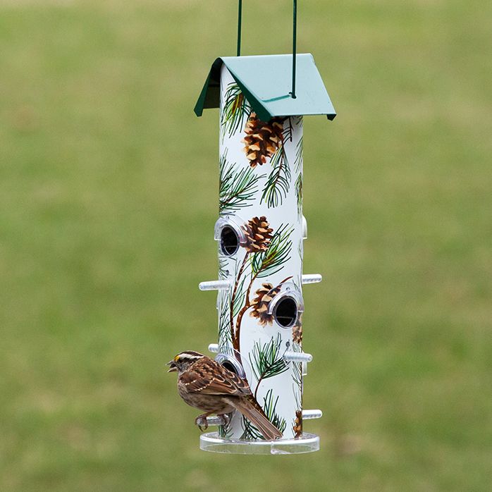 Perky Pet Pine Metal Tube Bird Feeder Model 391pine