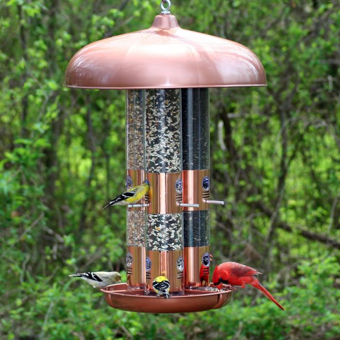 Perky Pet Copper Triple Tube Bird Feeder